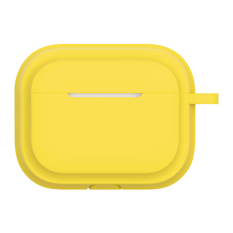 

For AirPods Pro 2 Soft Silicone Skin Cover Full Protection Earphones Portable Carrying Case with Keychain Hook - Yellow, AirPods Pro 2