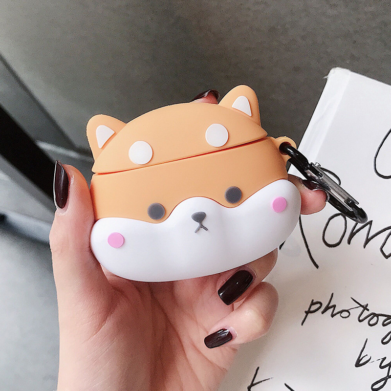 

Для AirPods Pro 2 3D Cartoon Animal Speatic Shopection Shock -oh -coper Wearphone с Ключом - 0279-ko, AirPods Pro 2