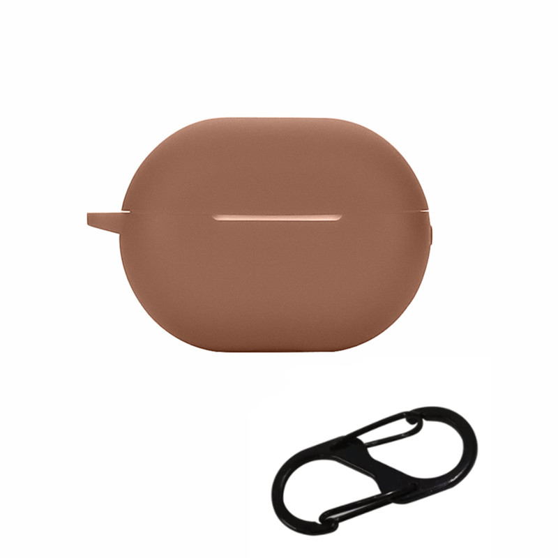 

For Huawei FreeBuds Pro 2 Bluetooth Earphone Silicone Case Dust Plug Design Protective Cover with Anti-lost Buckle - Brown