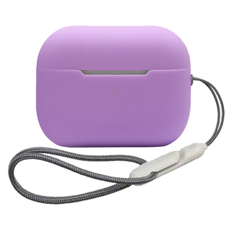 

Для Airpods Pro 2 Силиконовый Защитный Корпус Передний Обороты Для Наушников с Lanyard с Lanyard - Темно-фиолетовый, AirPods Pro 2