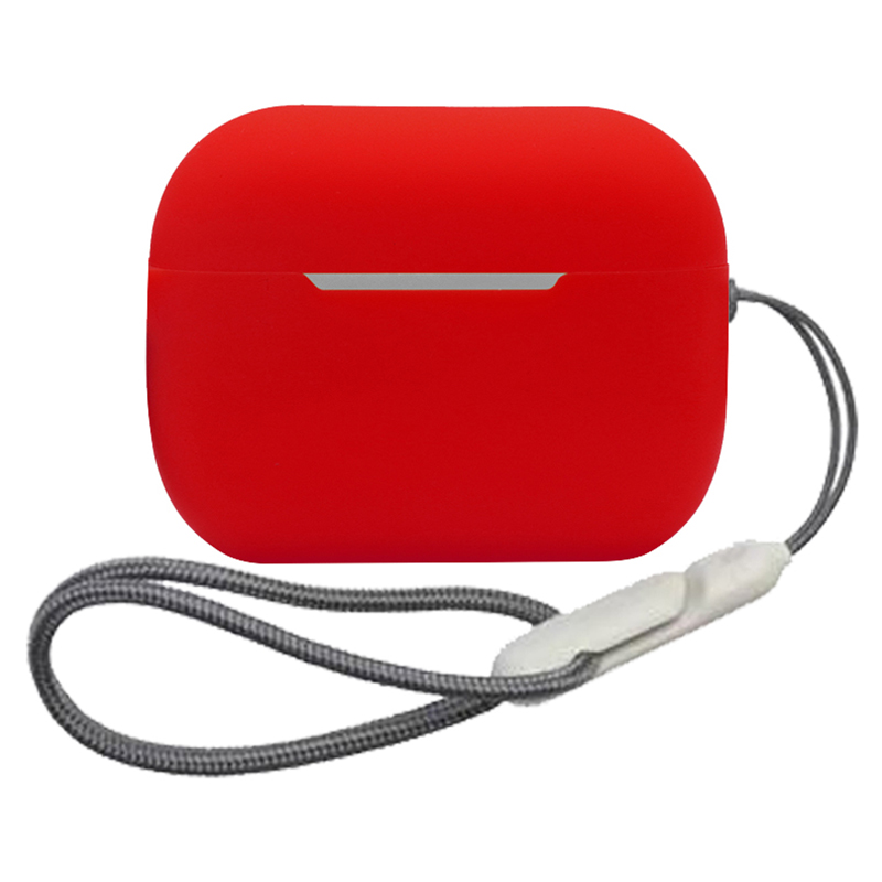 

Для Airpods Pro 2 Силиконовый Защитный Корпус Передний Обороты Для Наушников с Lanyard с Lanyard - Красный, AirPods Pro 2