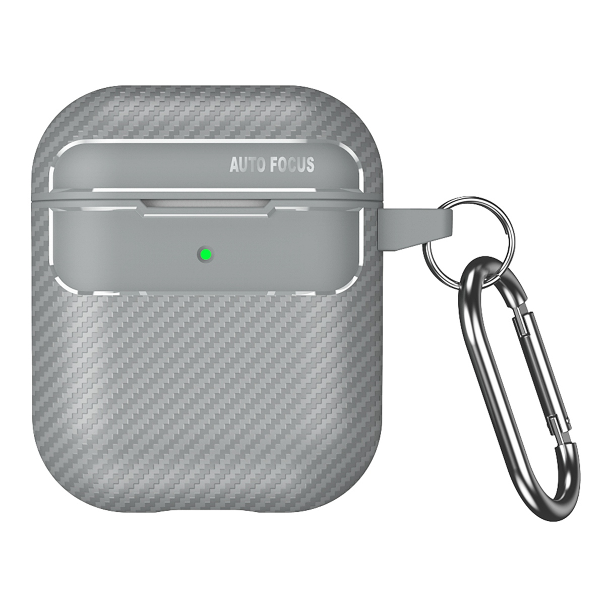 

For AirPods with Charging Case (2016) / (2019) / AirPods with Wireless Charging Case (2019) Carbon Fiber TPU Anti-scratch Case Wireless Earphone Full Protection Cover - Grey, Apple AirPods with Wireless Charging Case (2019)