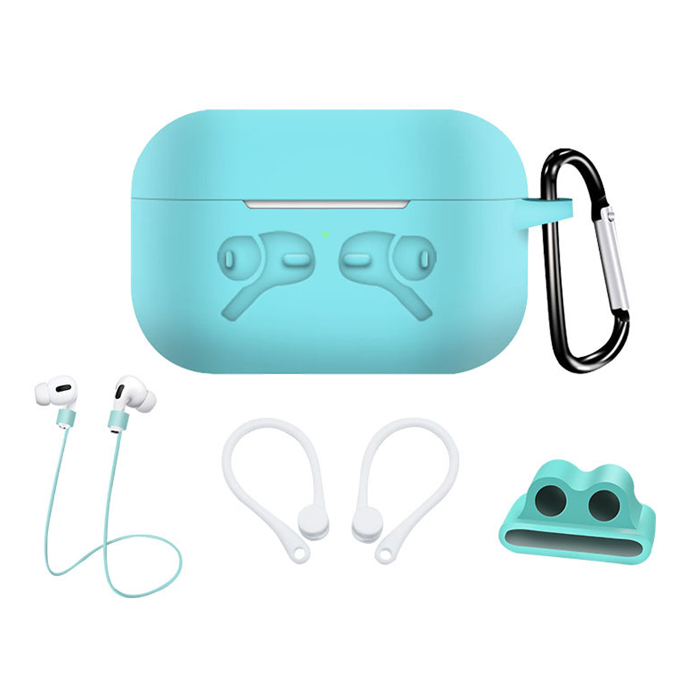 

Silikongehäuse Für Apple Airpods Pro -schutzhülle Mit Nackengurt, Kopfhörerhalter - Minzgrün, AirPods Pro