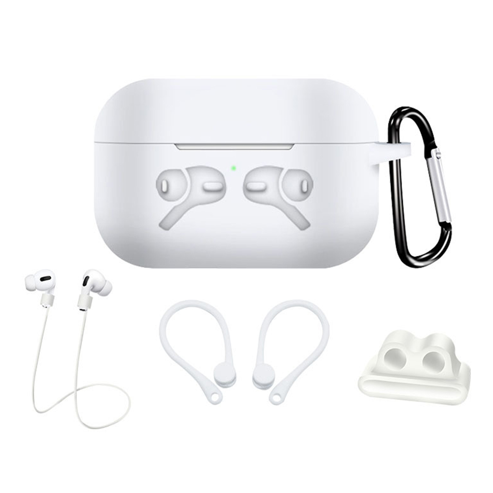 

Silikongehäuse Für Apple Airpods Pro -schutzhülle Mit Nackengurt, Kopfhörerhalter - Weiss, AirPods Pro