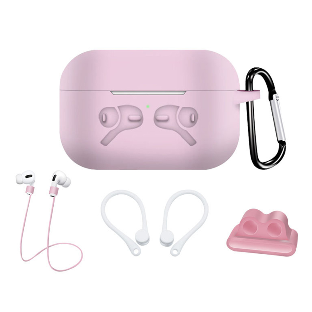 

Silikongehäuse Für Apple Airpods Pro -schutzhülle Mit Nackengurt, Kopfhörerhalter - Rosa, AirPods Pro