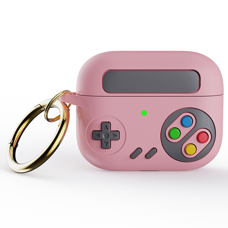

Für Apple Airpods Pro Ohrhörer Silikon Case Game Console Design Ohrhörer Mit Ringschnalle - Rosa, AirPods Pro