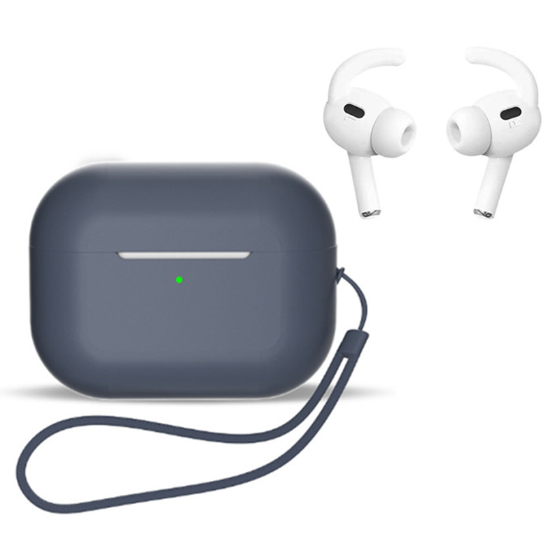 

Für AirPods Pro 2 Ohrhörer Fall Volles Schutz Silikon -stoßdicht Mit Riemen / Ohrenspitze - Mitternachtsblau, AirPods Pro 2