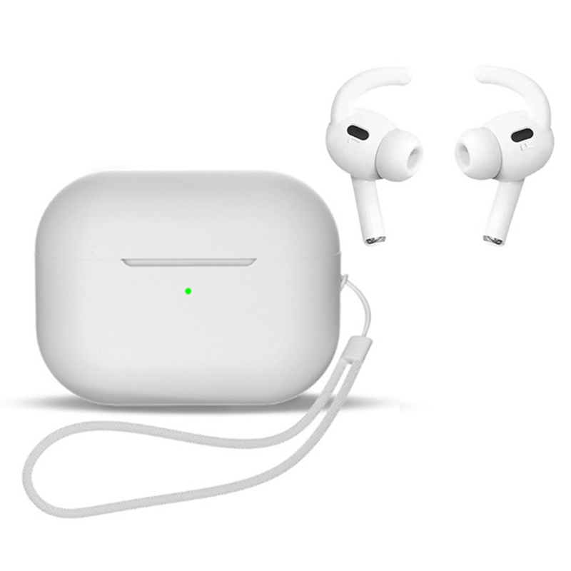 

Für AirPods Pro 2 Ohrhörer Fall Volles Schutz Silikon -stoßdicht Mit Riemen / Ohrenspitze - Weiss, AirPods Pro 2