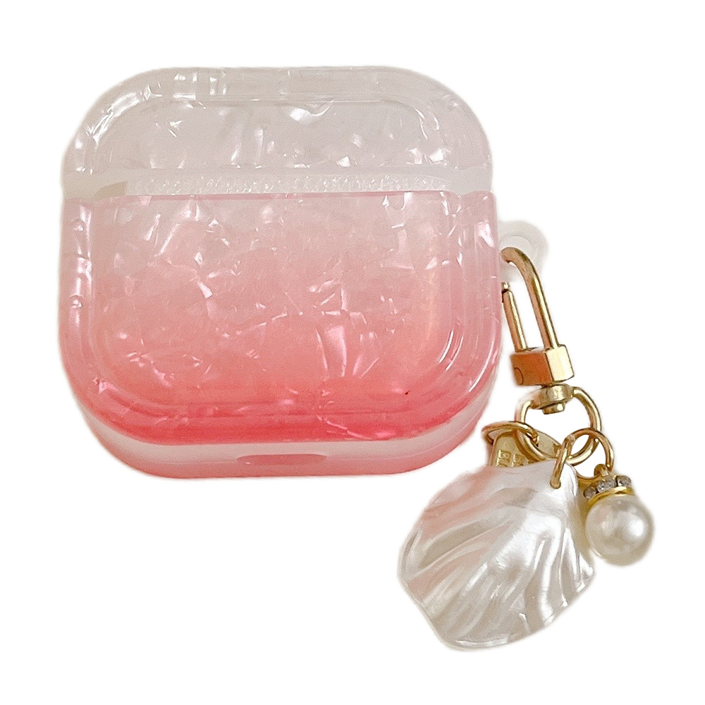 

Für Apple AirPods 3 Vollständige Schutzabdeckungsgradienten Grain Grain Earphone Square TPU -hülle Mit Shellformanhänger - Rot, AirPods 3