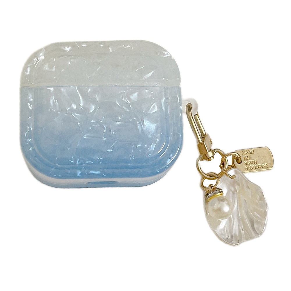 

Für Apple AirPods 3 Vollständige Schutzabdeckungsgradienten Grain Grain Earphone Square TPU -hülle Mit Shellformanhänger - Himmelblau, AirPods 3