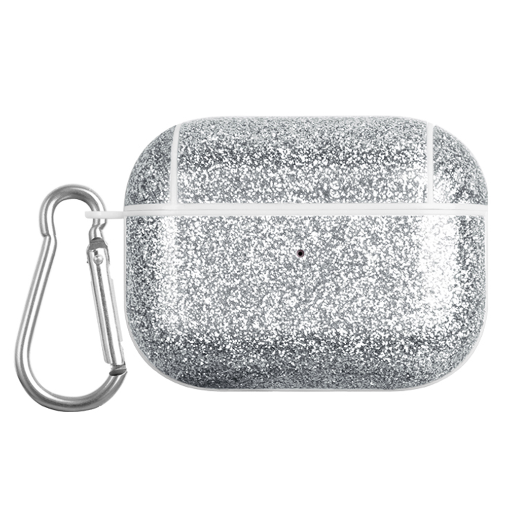 

Für Apple Airpods Pro Ladungsfall Cover Glitter TPU+PU Protective Headset Case - Silber, AirPods Pro