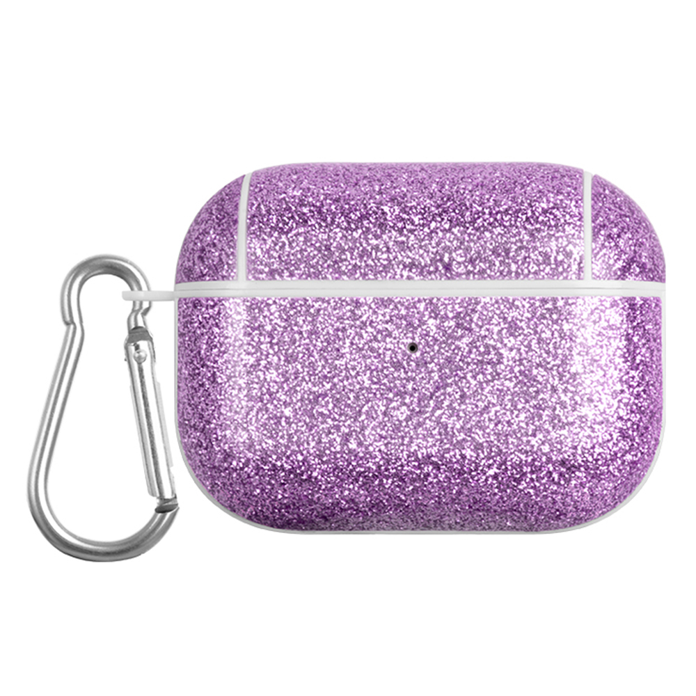 

Für Apple Airpods Pro Ladungsfall Cover Glitter TPU+PU Protective Headset Case - Lila, AirPods Pro