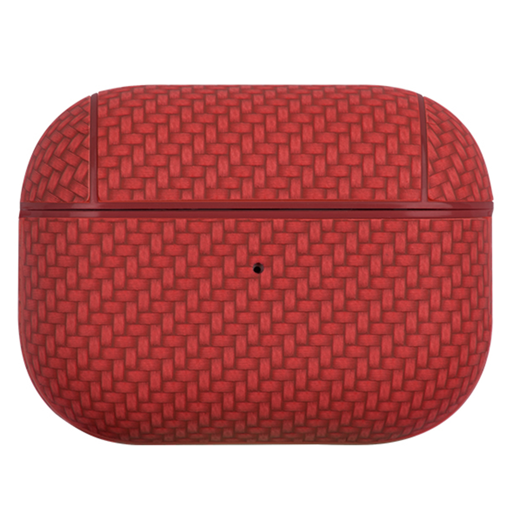 

Für Apple Airpods Pro 2 Earphone Case PU Lederbeschichtete Pc-ohrhörer-anti-drop-abdeckung Mit Carabiner - Rot, AirPods Pro 2