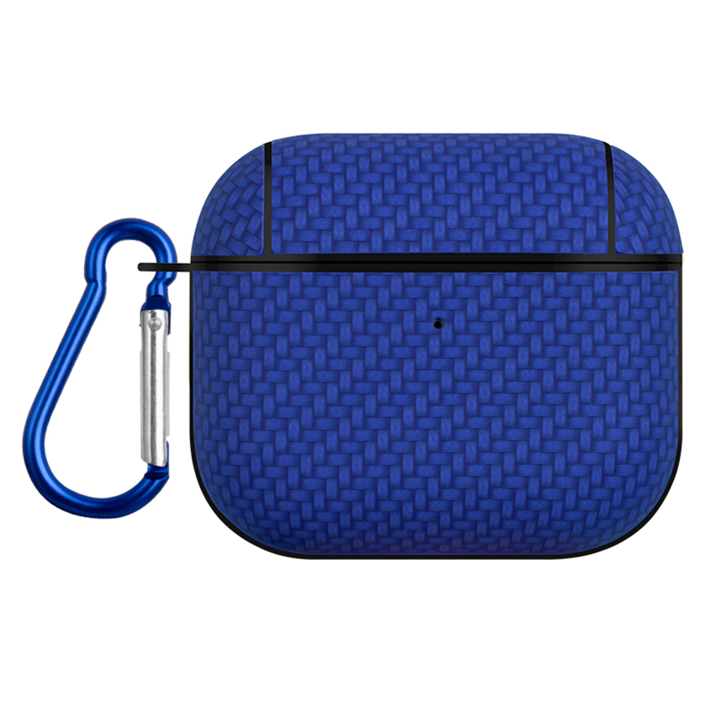 

Bluetooth Earphone Schutzhülle Für Apple Airpods 3, PU -leder -pc -abdeckung Mit Carabiner - Blau, AirPods 3