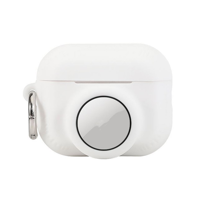 

Für AirPods Pro 2 + Airtag 2-in-1 Silikonschutzabdeckung Anti-drop-hülle Mit Ringschnalle - Weiss, AirPods Pro 2