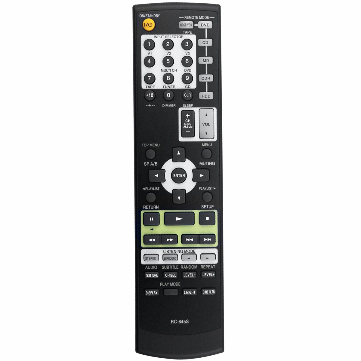 RC-645S For Onkyo Amplifier Player Remote Control 10m Range Battery Powered Replacement Controller