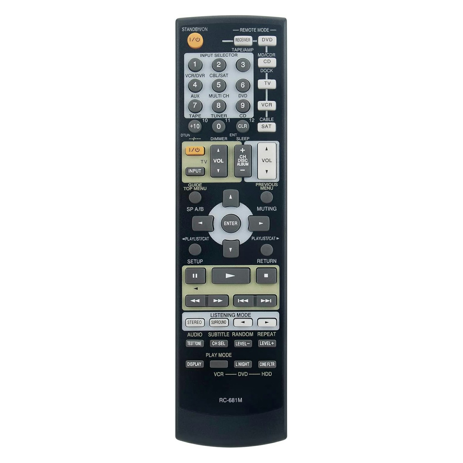 RC-681M For Onkyo Amplifier Player Remote Control 10m Range Battery Powered Replacement Controller