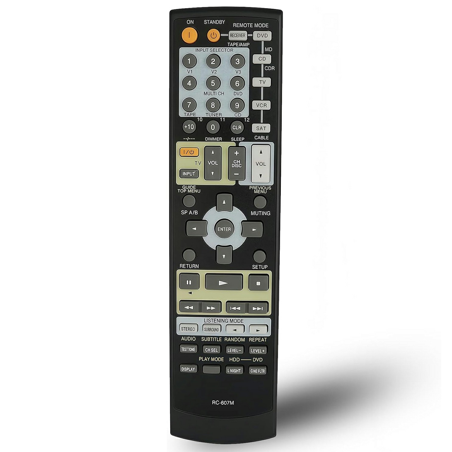 RC-607M For Onkyo Amplifier Player Remote Control 10m Range Battery Powered Replacement Controller