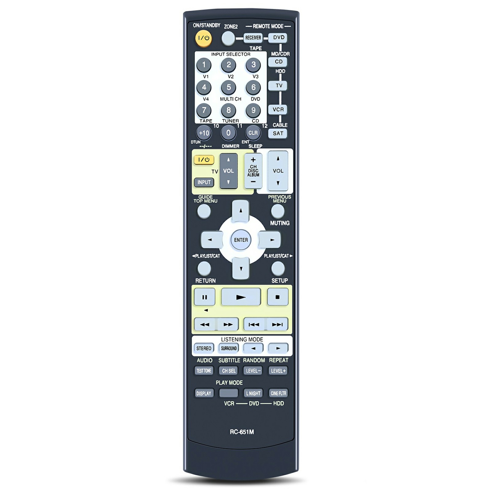RC-651M For Onkyo Audio Receiver Remote Control 10m Range Battery Powered Replacement Infrared Controller
