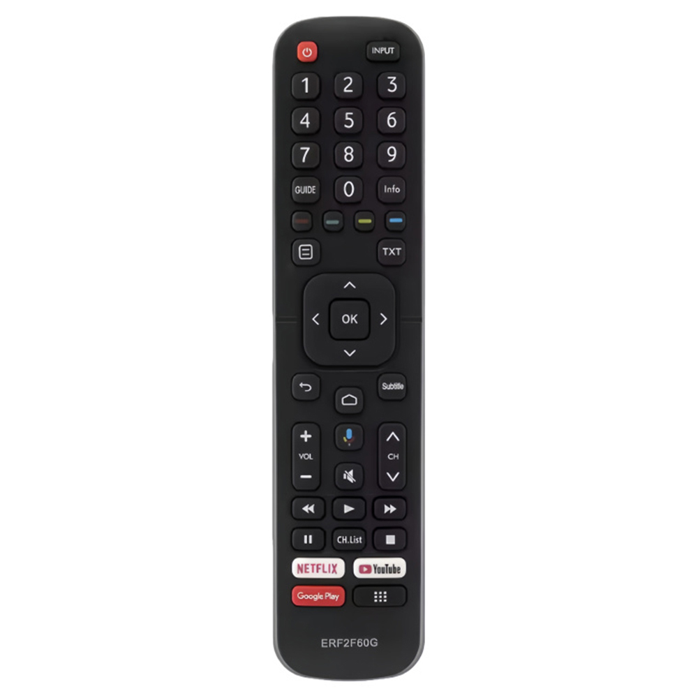 ERF2F60G For Hisense TV Remote Control 10m Range Infrared Controller No Voice Function - Black