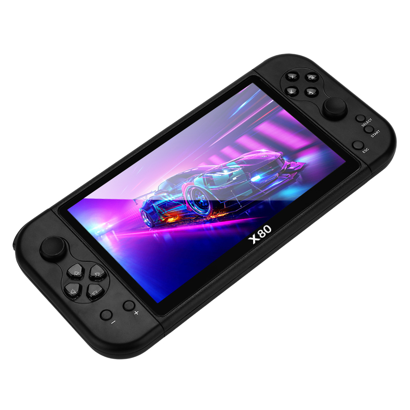 X80 inch HD Screen Handheld Game Console 20000 Games Video Game Console - Black