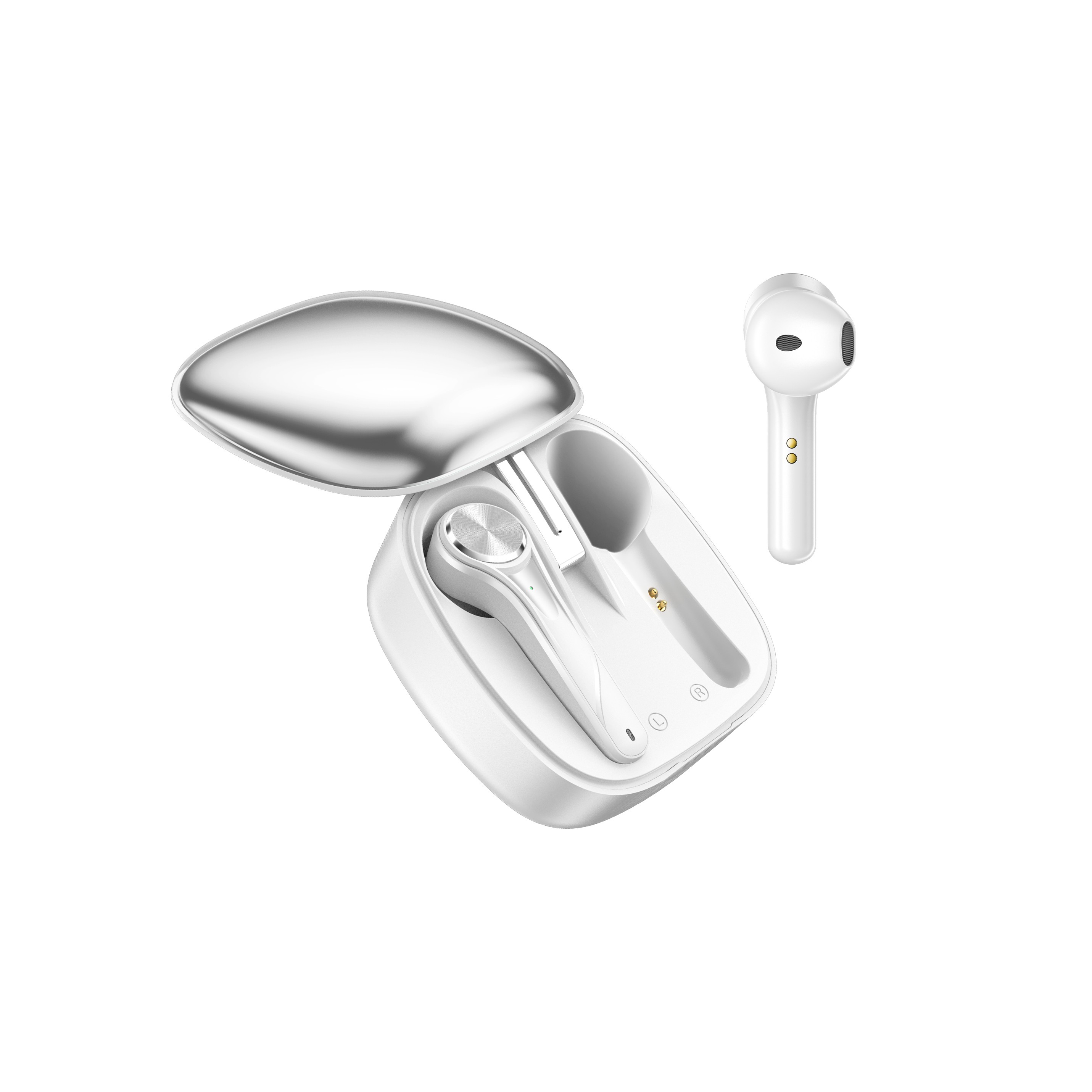 

U1S TWS Bluetooth 5.0 Wireless Sports Headphones Waterproof Headsets with Charging Bin - Silver, iPhone 12 mini