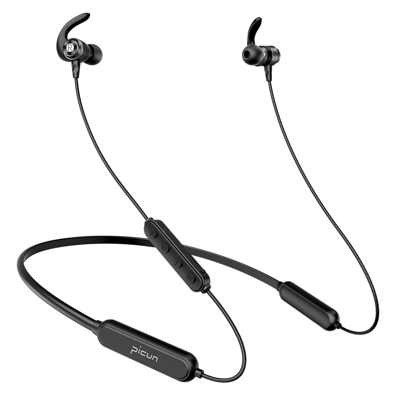

Picun H18-X Спортивный Шеи Висит Bluetooth Гарнитуру Ожерелье Беспроводных Наушников - Чернить, Universal
