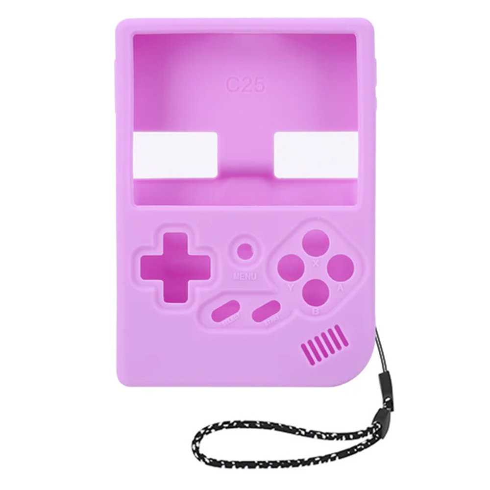 Protective Case for ANBERNIC RG35XX Game Console Accessories Silicone Sleeve with Strap - Purple