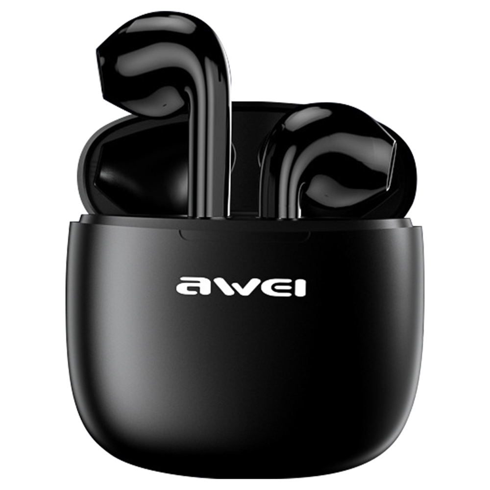 AWEI T26 Pro TWS Bluetooth-compatible Headset Wireless Semi-In-Ear Headphone Noise Reduction Earphone - Black