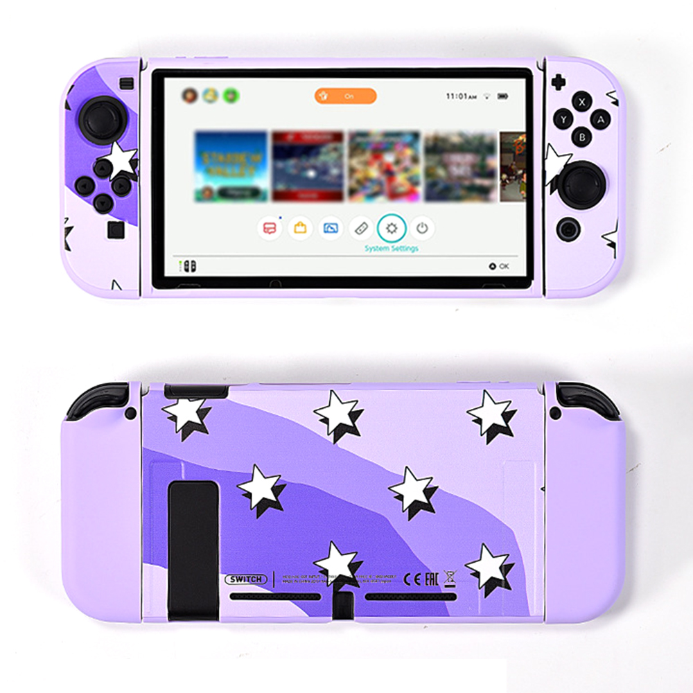 DATA FROG For Nintendo Switch Stylish Printed Protective Case Game Console Anti-Drop TPU Shell - Star
