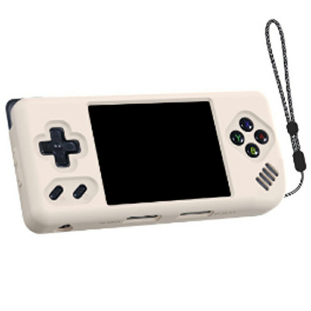 Silicone Protective Case for Anbernic RG28XX Handheld Gaming Console Sleeve with Strap - Beige