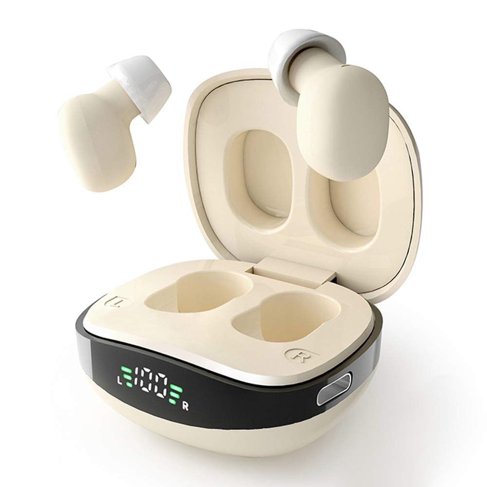 BH27 Mini TWS Bluetooth-compatible 5.3 Sleep In-Ear Earphone Touch Control Music Gaming Headset - Nude