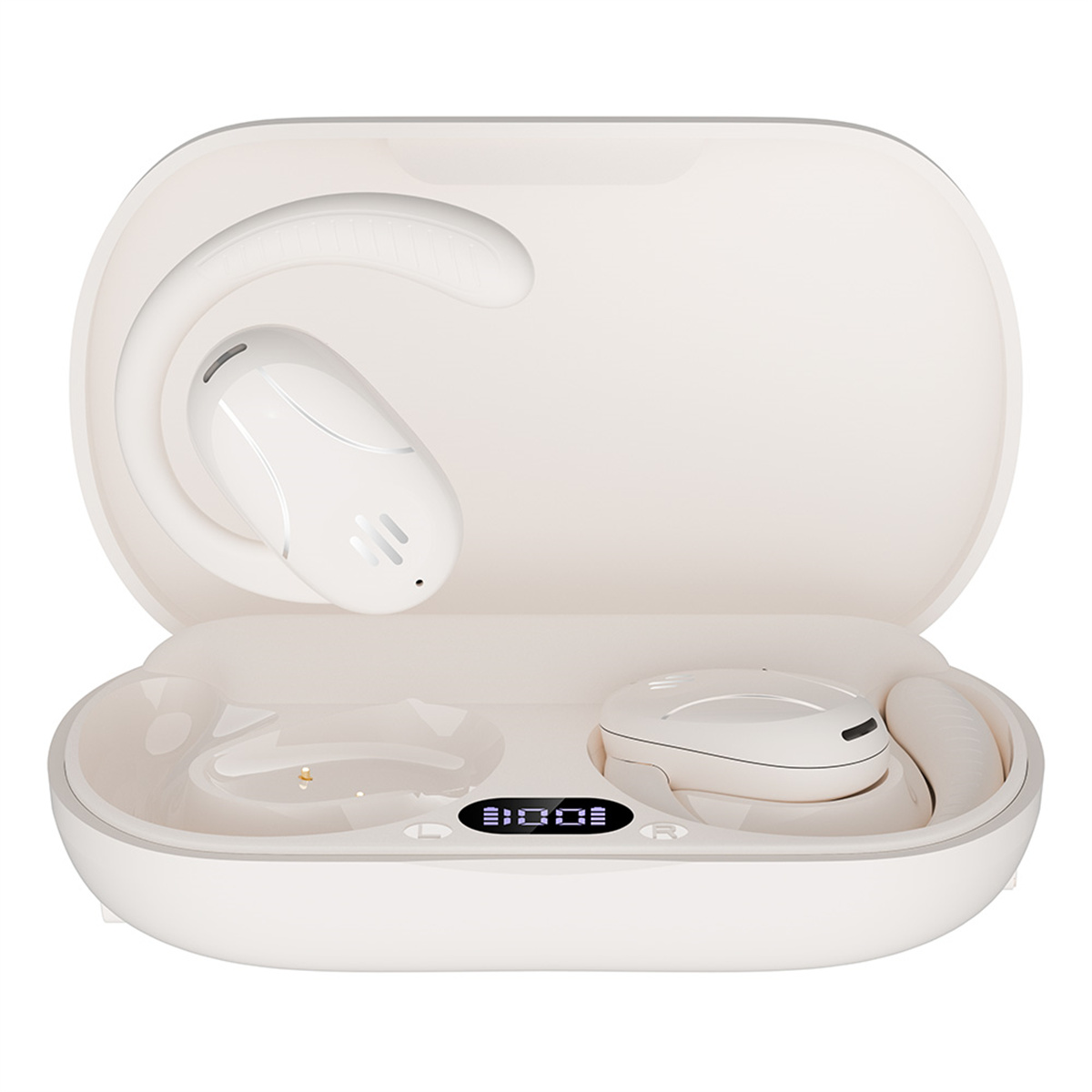 SP30 AI Directional Voice Transmission Open Ear Headphones Bluetooth-compatible Earphones with Rotating Hook - Nude