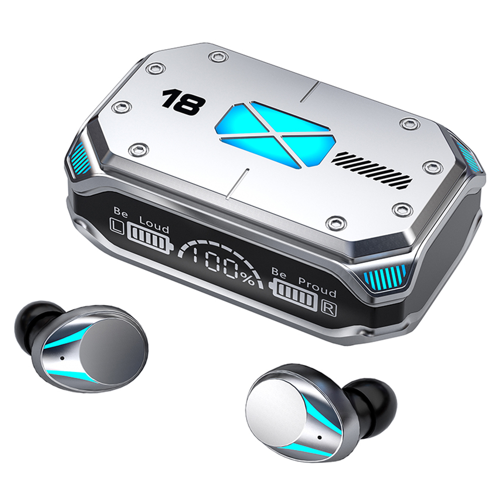 M41 Bluetooth-compatible Earphones CVC8.0 Noise Reduction Gaming Wireless Earbuds with RGB Light Charging Case