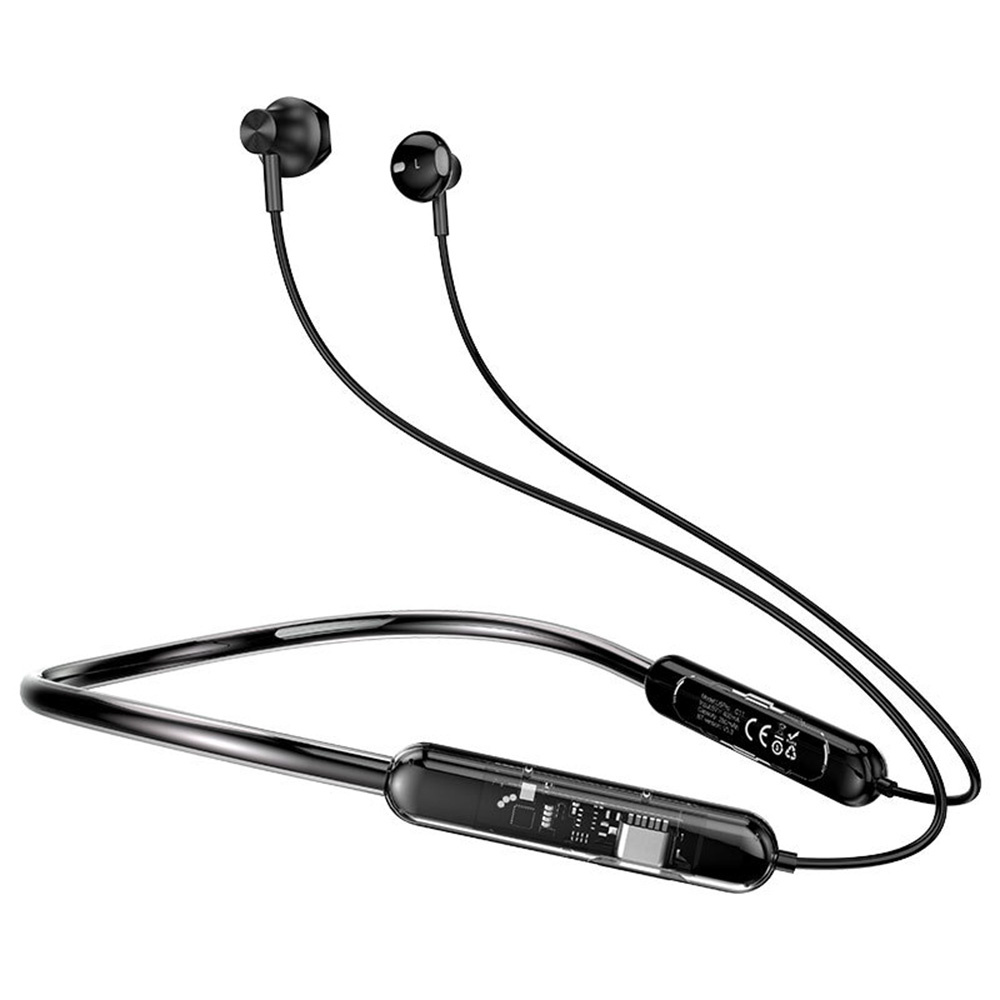 DUDAO U5Pro Semi-in-ear Neckband Bluetooth-compatible 5.3 Headset Sport Running Wireless Stereo Music Earphone - Black