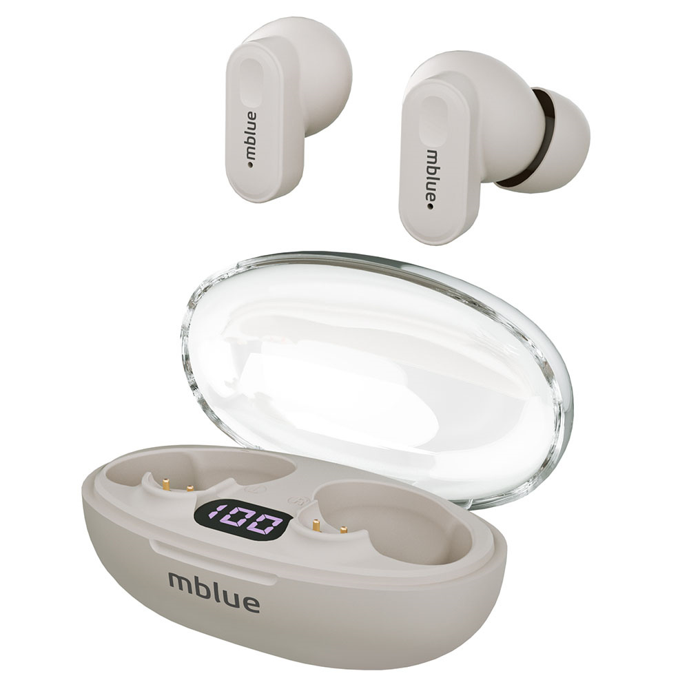 MBLUE AR01 TWS Bluetooth-compatible 5.4 Earphones Low Latency Wireless Music Calls In-Ear Headset - Nude