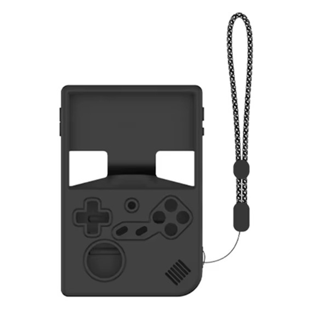 For ANBERNIC RG 40XXV Case Handheld Game Console Silicone Protective Cover with Wrist Strap - Black