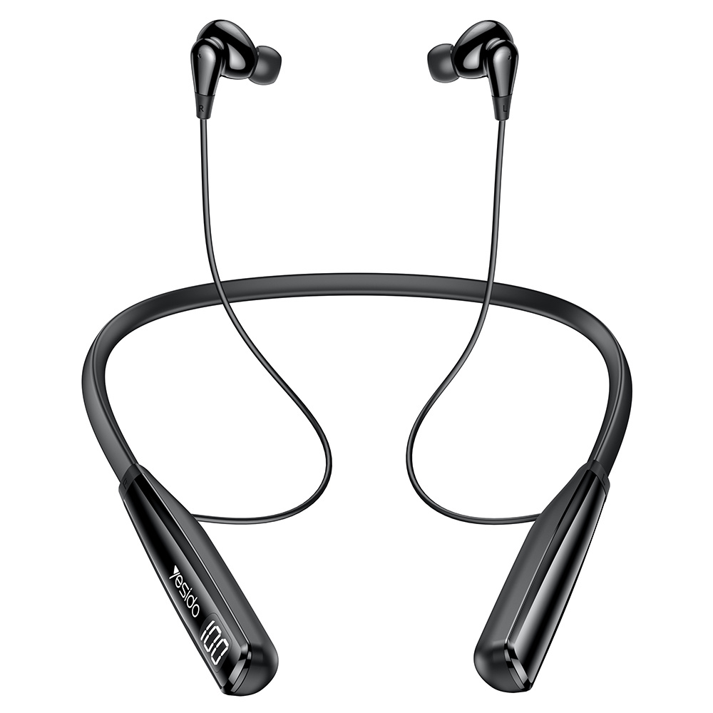 YESIDO YSP22 ENC Noise Reduction Bluetooth-compatible 5.3 Headphones Neckband Earphones with LED Power Display