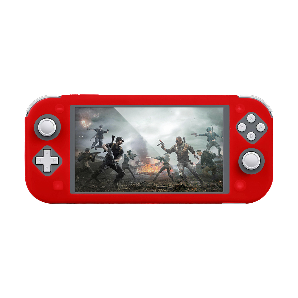 For Nintendo Switch Lite Silicone Protective Case Game Console Shock Absorbing Anti Drop Soft Cover - Red
