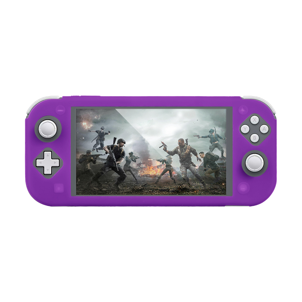 For Nintendo Switch Lite Silicone Protective Case Game Console Shock Absorbing Anti Drop Soft Cover - Purple