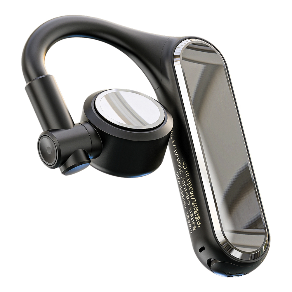 VSIDEA V36 Ear-Hook Headset Business Bluetooth-Compatible Single Ear Headphone Support 2 Devices - Black