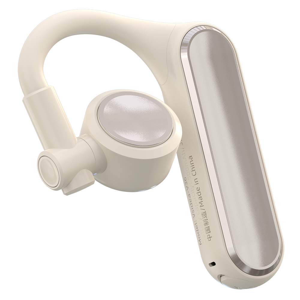 VSIDEA V36 Ear-Hook Headset Business Bluetooth-Compatible Single Ear Headphone Support 2 Devices - Beige