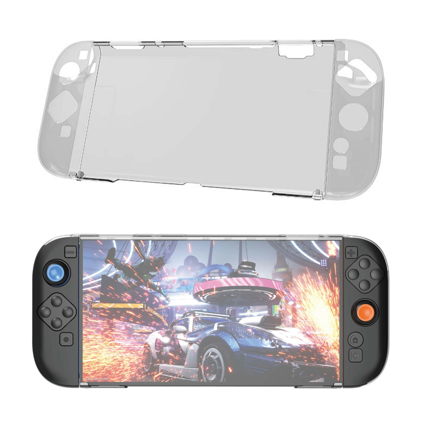 HBS-2817 For Nintendo Switch 2 Back Cover 3 In 1 Joy-Con Controller Anti Scratch Protective Case