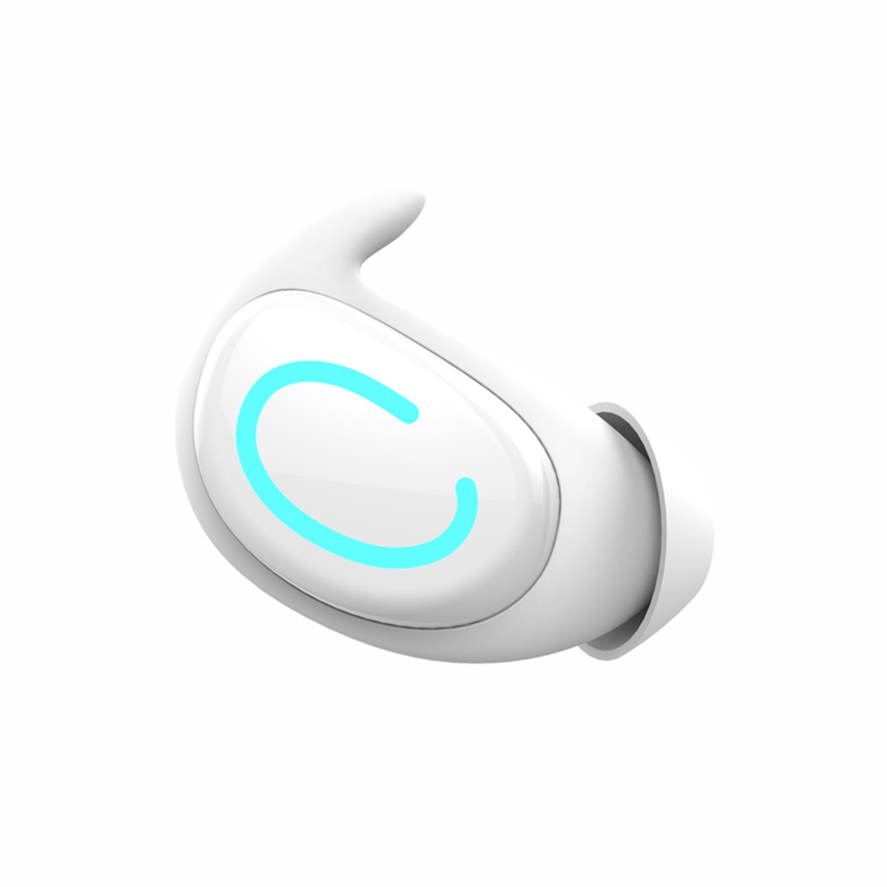 Q9 Wireless Mini Single Earbud Noise Cancelling Invisible In-Ear Headphone for Sleep - White