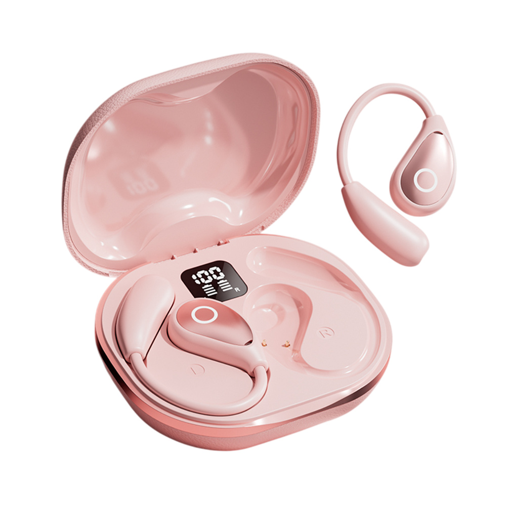 M95 Ear Hook Wireless Earbuds HiFi Sound Bluetooth-Compatible Earphones for Sports  /  Workout  /  Exercise - Pink