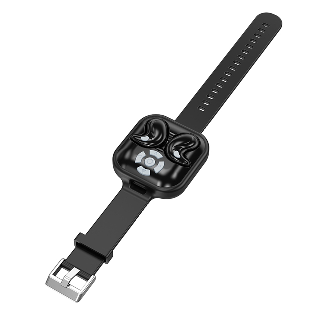 LY9 Mini Ultra Thin Wireless Sleep Earbuds Portable Shark Fin Design Bluetooth-Compatible Earphones with Watch Strap - Black