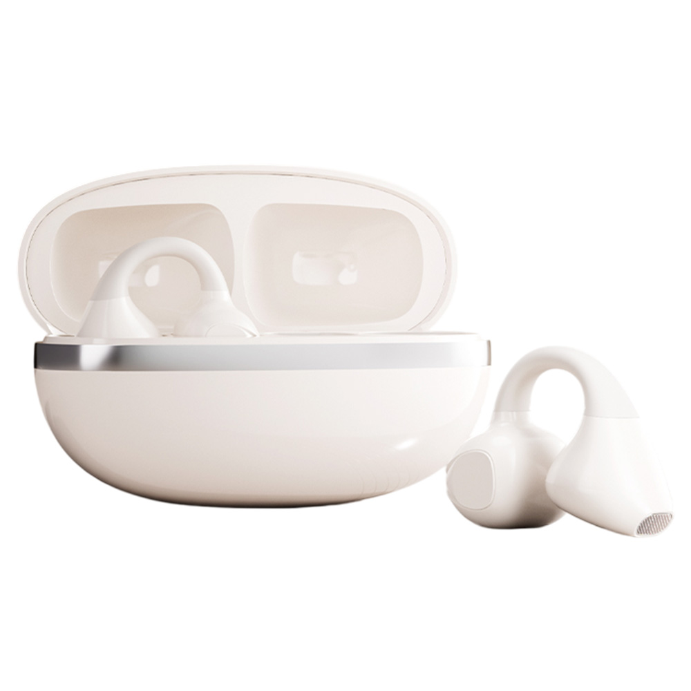 M88 Ear Clip Wireless Bluetooth-Compatible Headset Stereo Sound IPX4 Sweatproof Sports Earphones - Nude