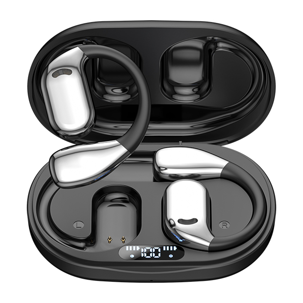 Open Ear Wireless Sport Headphones Noise Reduction Ear Hook Bluetooth-compatible Earphones - Black