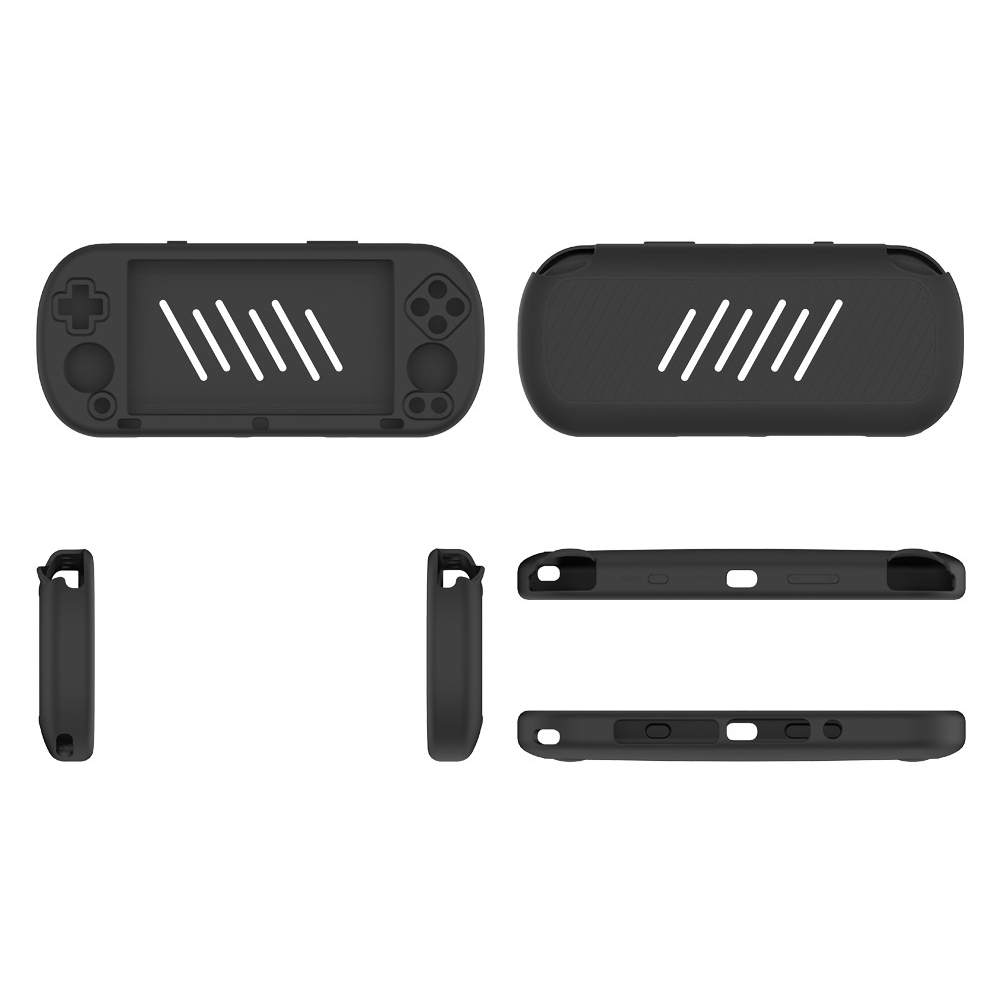 For Trimui Smart Pro Handheld Game Console Silicone Case Shockproof Protective Cover - C27 Black