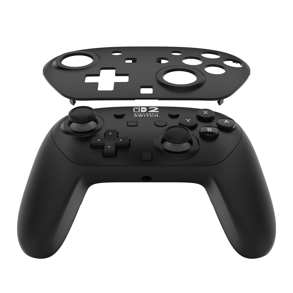 2Pcs For Nintendo Switch 2 Pro Game Controller Replacement Shell Plastic Protective Cover - Black